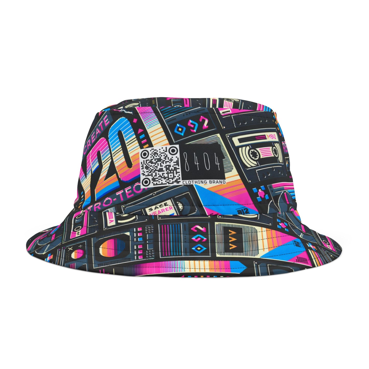 Digital Nostalgia Tech-Inspired Retro Fusion Bucket Hat - 8404 Design-65
