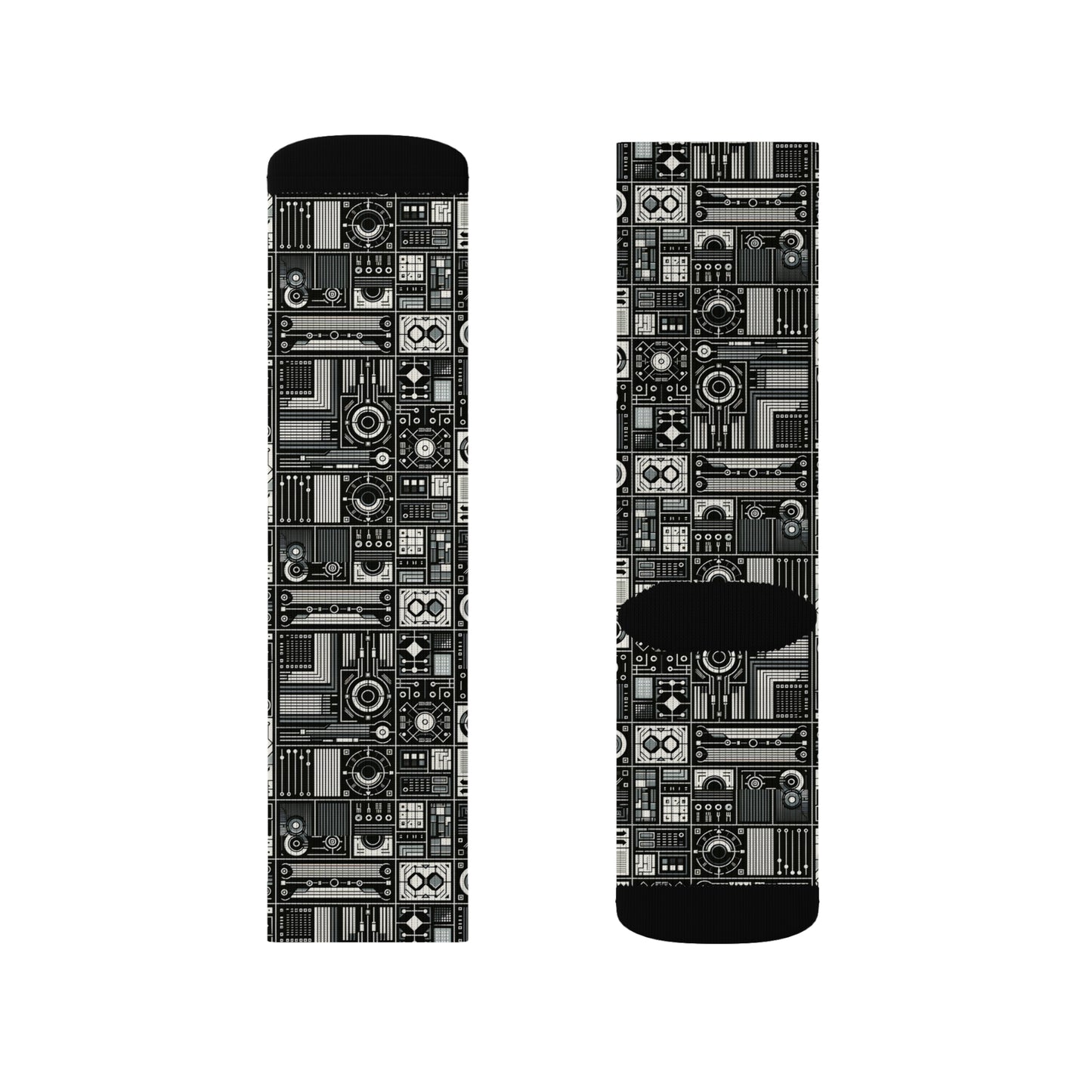 Digital Minimalism Minimalist Tech Sublimation Socks - 8404 Design-62