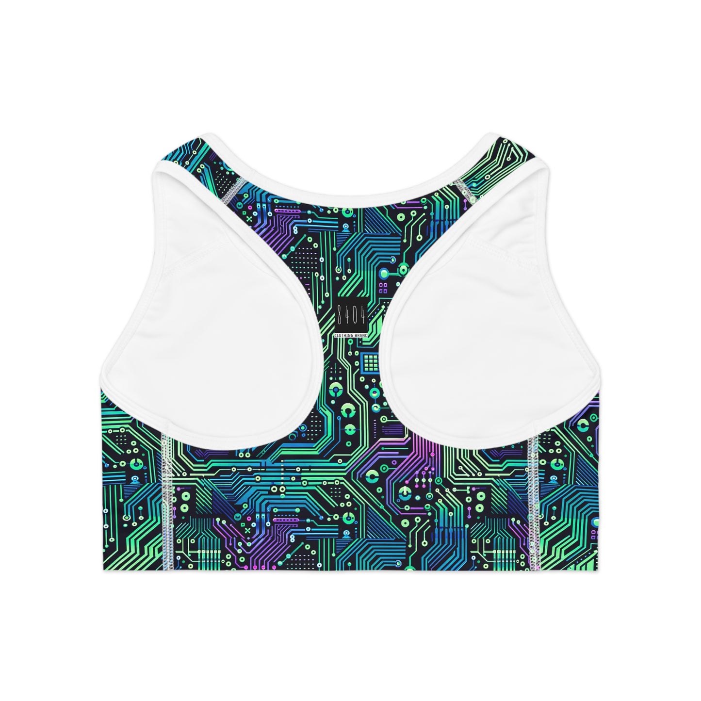 Tech-Infused Neon Tech-Forward Streetwear Sports Bra - 8404 Design-66