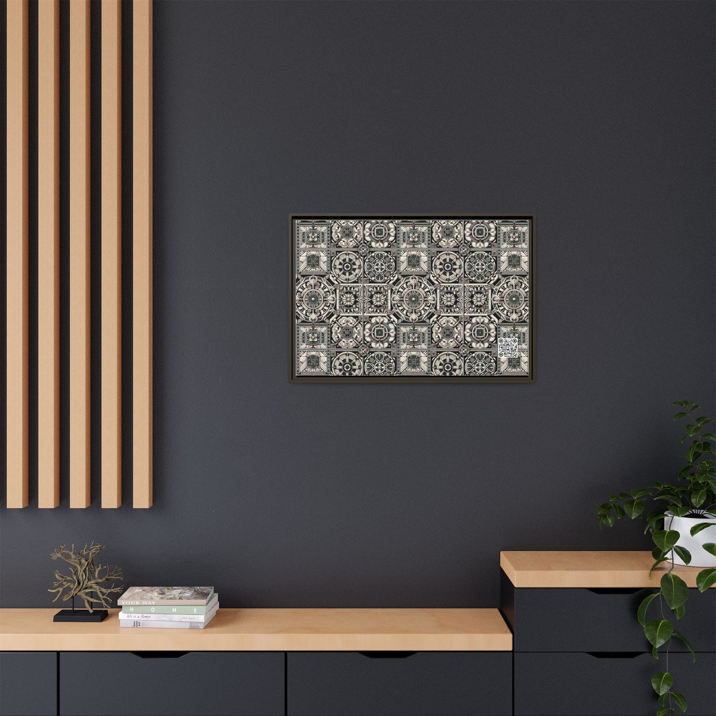 Cyber Garden Party Tech Garden Extravaganza Matte Canvas, Framed (multi-Color) - 8404 Design-45 A