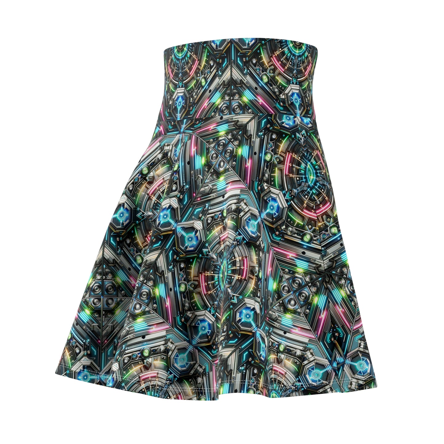 Tech-Infused Futurism Futuristic Tech Women's Skater Skirt - 8404 Design-53