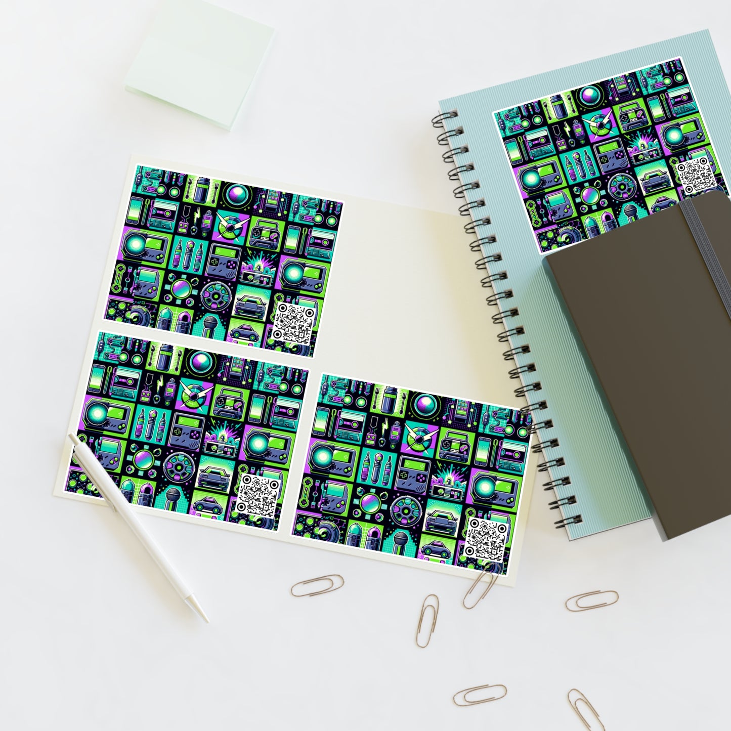 Retro Tech Graphics Tech-Inspired Nostalgia Sticker Sheets - 8404 Design-55