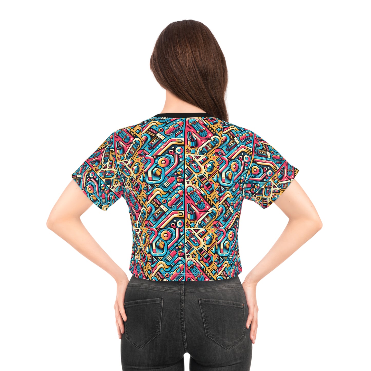 Skate Culture Revival Urban Retro Cool Crop Tee - 8404 Design-50
