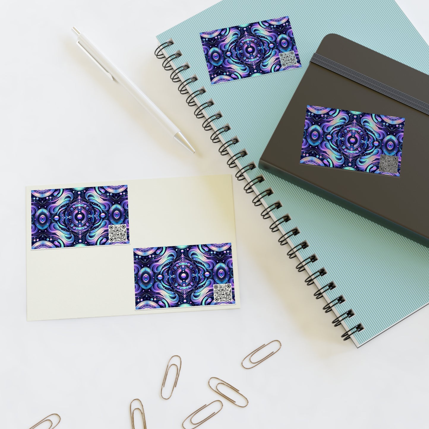 Iridescent Tech Fusion Tech-Forward Streetwear Sticker Sheets - 8404 Design-62