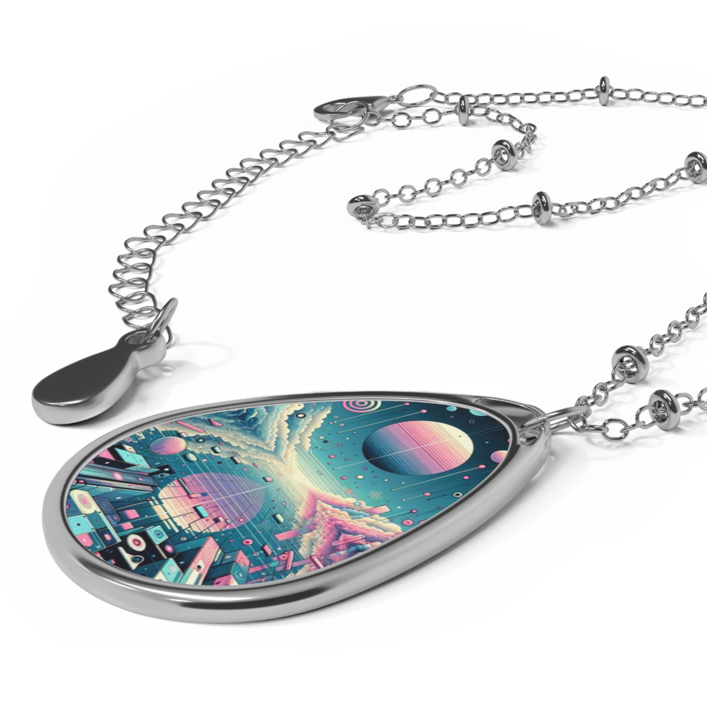 Digital Dreamscapes Digitally-Inspired Streetwear With a Dreamy, Surreal Twist Oval Necklace - 8404 Design-61