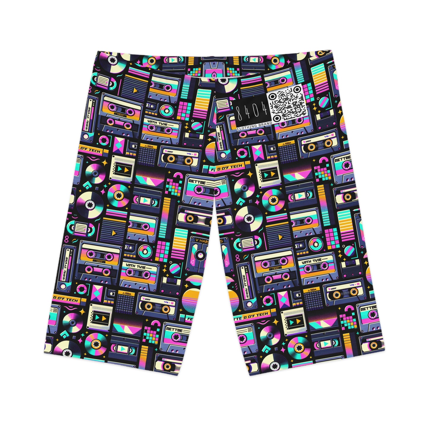 Digital Nostalgia Tech-Inspired Retro Fusion Women's Bike Shorts - 8404 Design-48