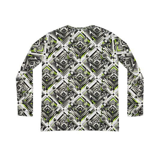 Elevated Sporty Tech Tech-Forward Streetwear Women's Long Sleeve V-Neck Shirt - 8404 Design-70