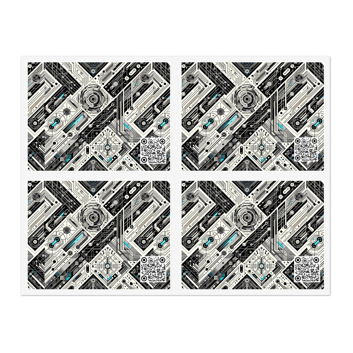 Tech-Infused Streetwear Tech-Forward Minimalism Sticker Sheets - 8404 Design-63
