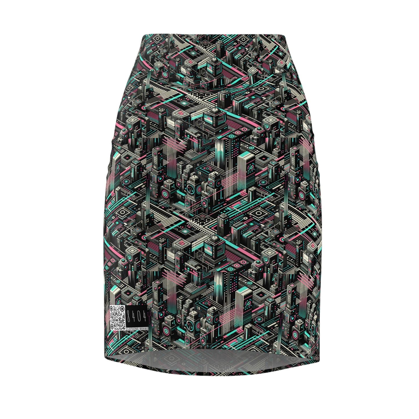 Digital Dreamland Tech-Inspired Streetwear Women's Pencil Skirt - 8404 Design-51