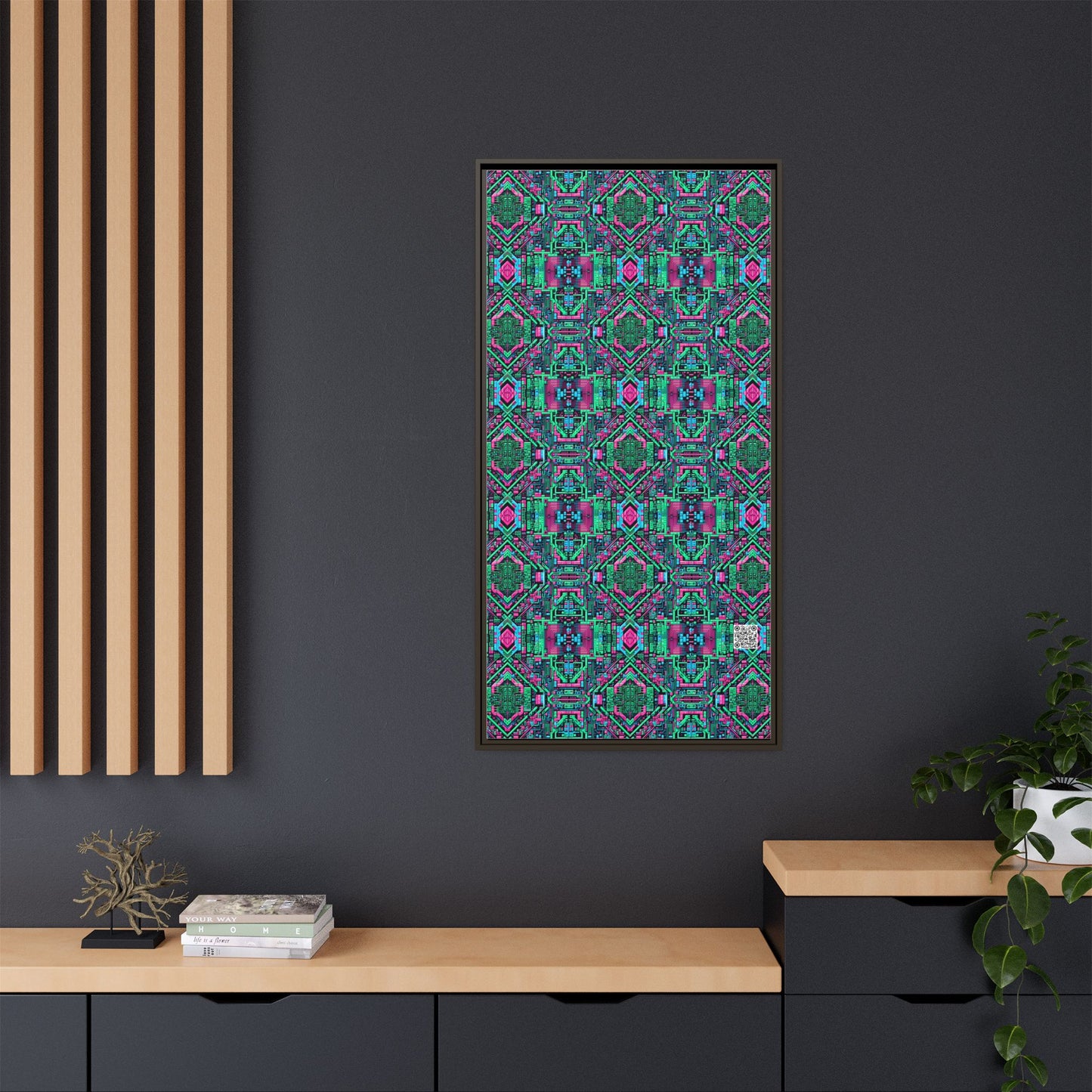 Digital Glitch Vibes Tech-Inspired Streetwear Matte Canvas, Framed (multi-Color) - 8404 Design-71 B