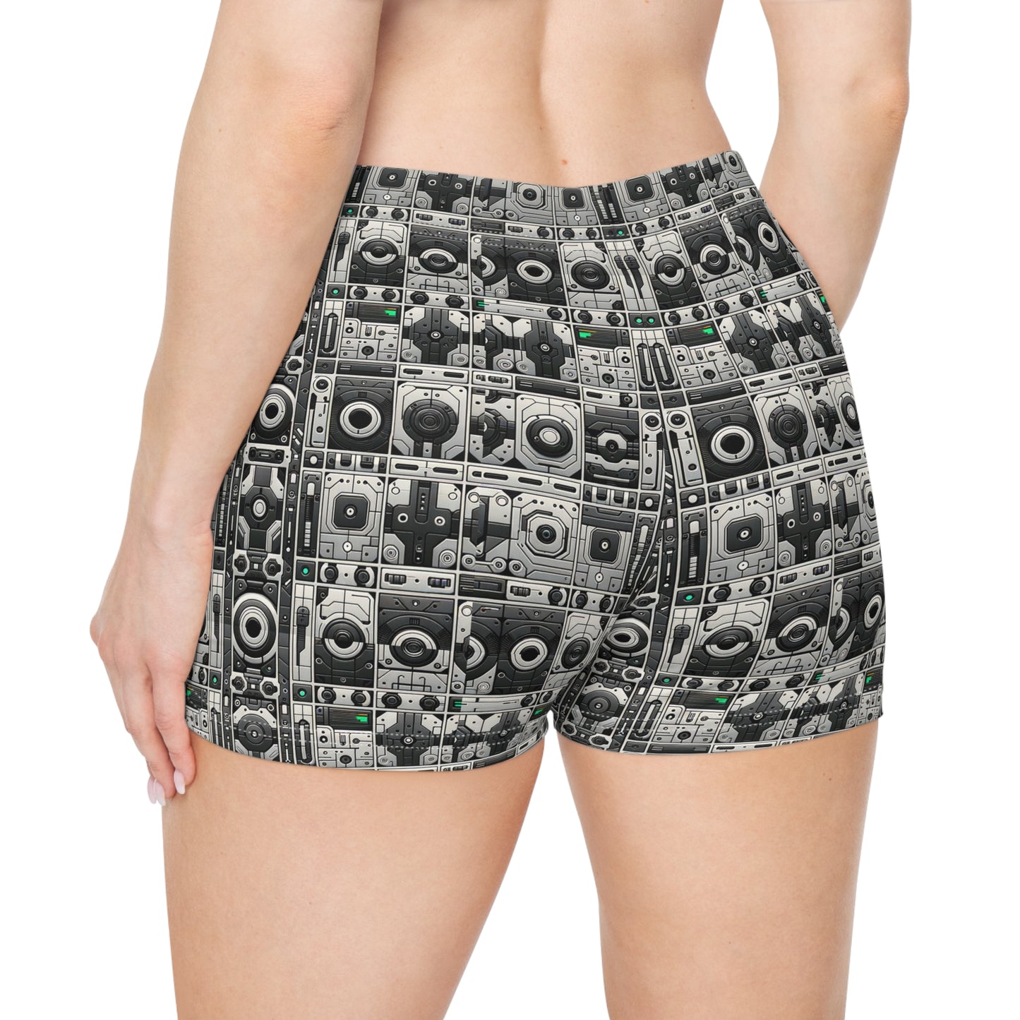 Tech Utility Aesthetics Tech-Forward Minimalism Women's Shorts - 8404 Design-60