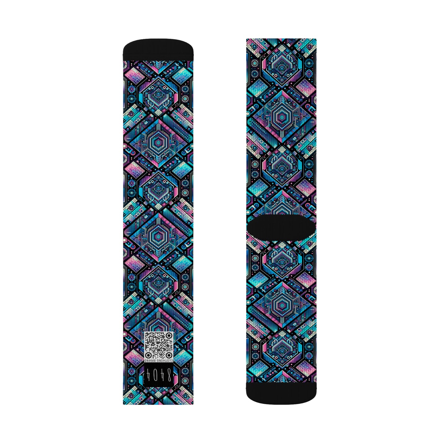 Digital Dreamland Futuristic Tech Aesthetic Sublimation Socks - 8404 Design-46