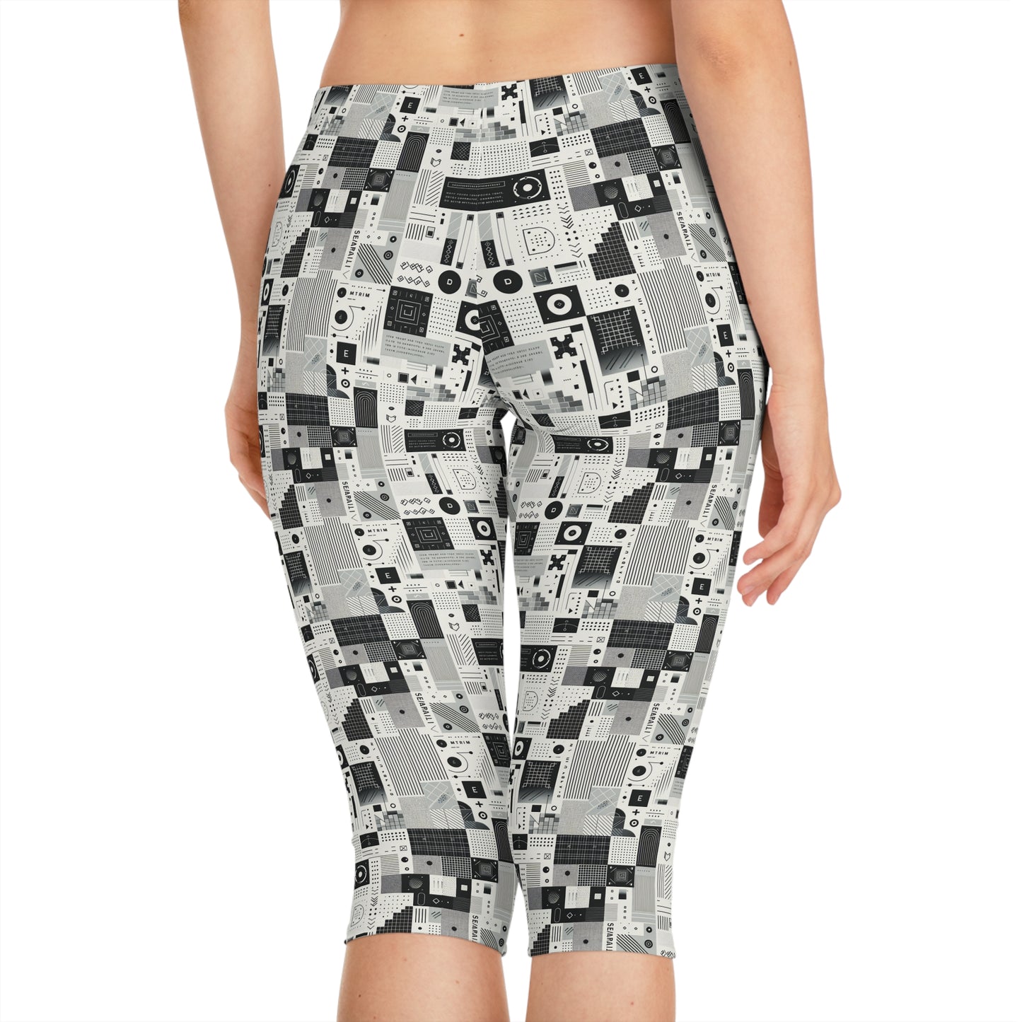 Digital Minimalism Minimalist Tech Women's Capri Leggings - 8404 Design-50