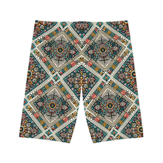 Cultural Fusion Tech Blend of Cultural Heritage With Tech-Inspired Elements Women's Bike Shorts - 8404 Design-64