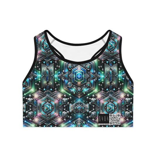 Tech-Infused Futurism Futuristic Tech Sports Bra - 8404 Design-63