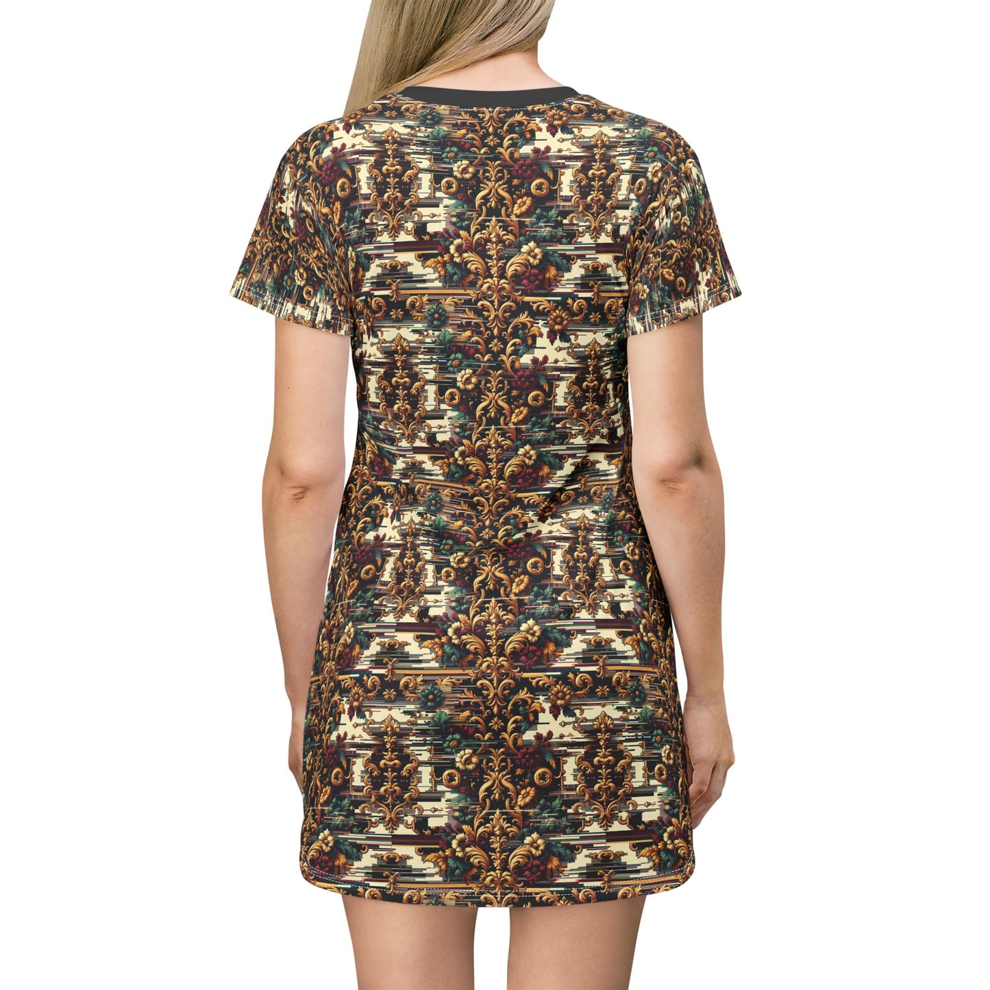 Digital Renaissance Modern Baroque Fusion T-Shirt Dress - 8404 Design-63