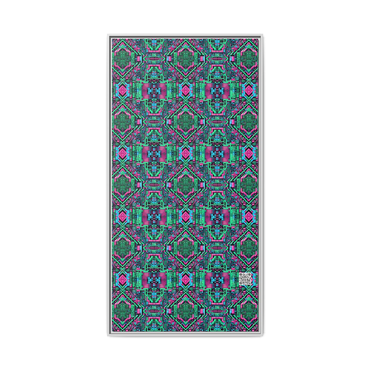Digital Glitch Vibes Tech-Inspired Streetwear Matte Canvas, Framed (multi-Color) - 8404 Design-71 B