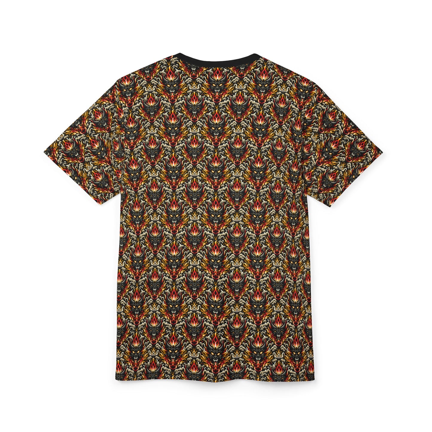 Flame Graphics Maximalist Streetwear Unisex Cut & Sew Tee - 8404 Design-59