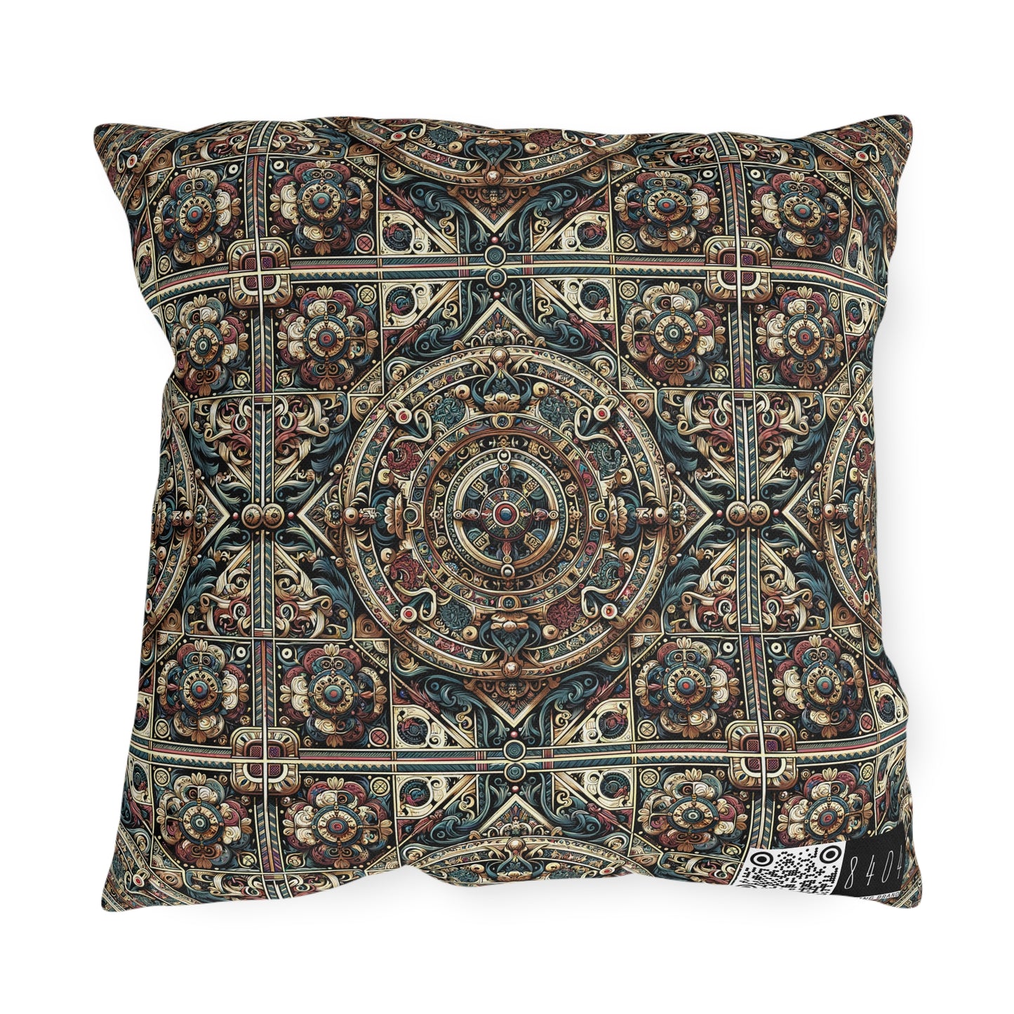 Urban Renaissance Historical Fusion With Street Edge Outdoor Pillow - 8404 Design-57