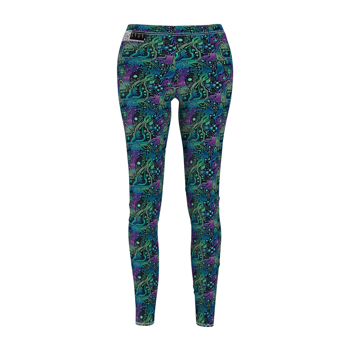 Tech-Infused Neon Tech-Forward Streetwear Women's Cut & Sew Casual Leggings - 8404 Design-66
