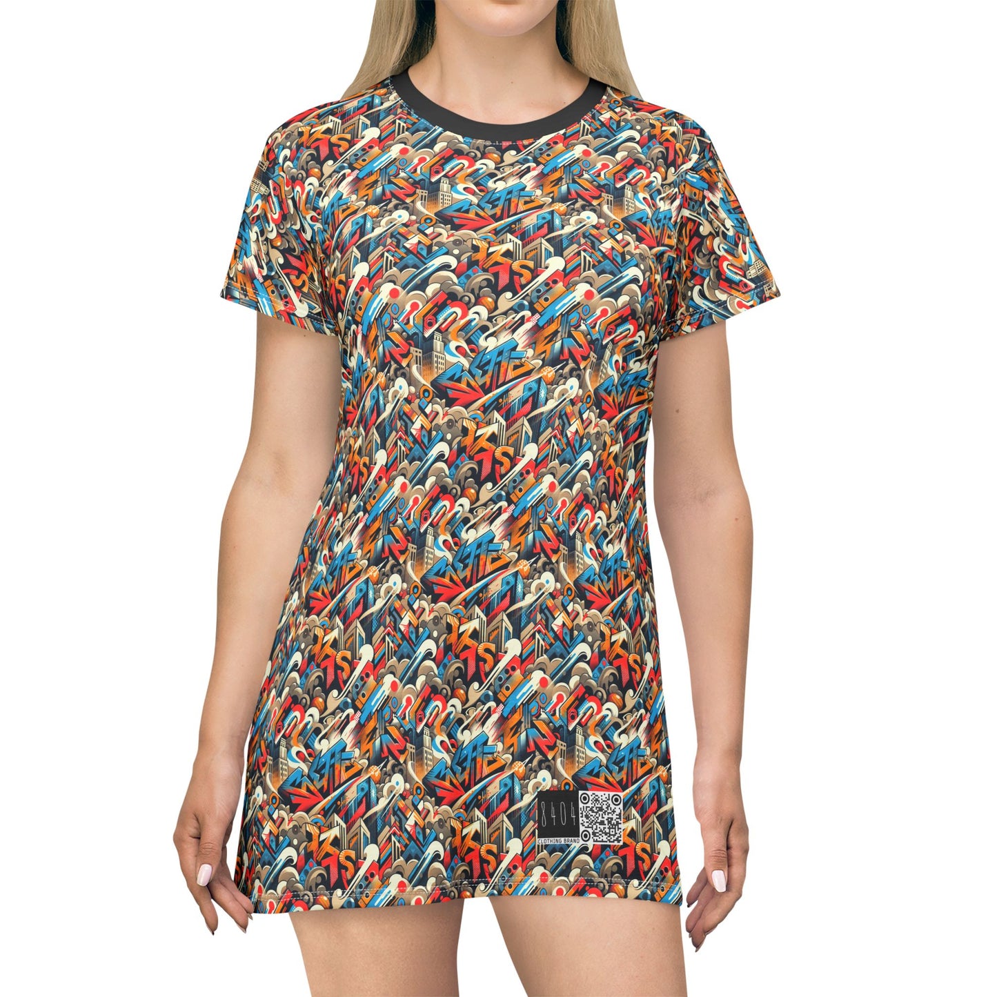 Neo-Traditional Street Art Modern Street Art Fusion T-Shirt Dress - 8404 Design-44