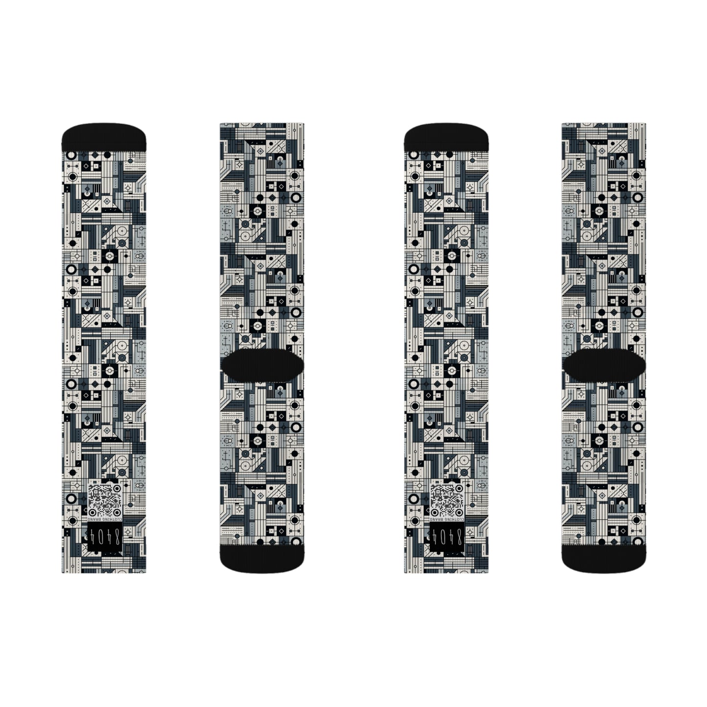 Digital Minimalism Minimalist Tech Sublimation Socks - 8404 Design-49
