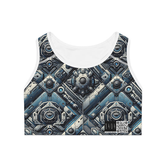 Tech Utility Fusion Tech-Forward Utility With a Futuristic Edge Sports Bra - 8404 Design-43