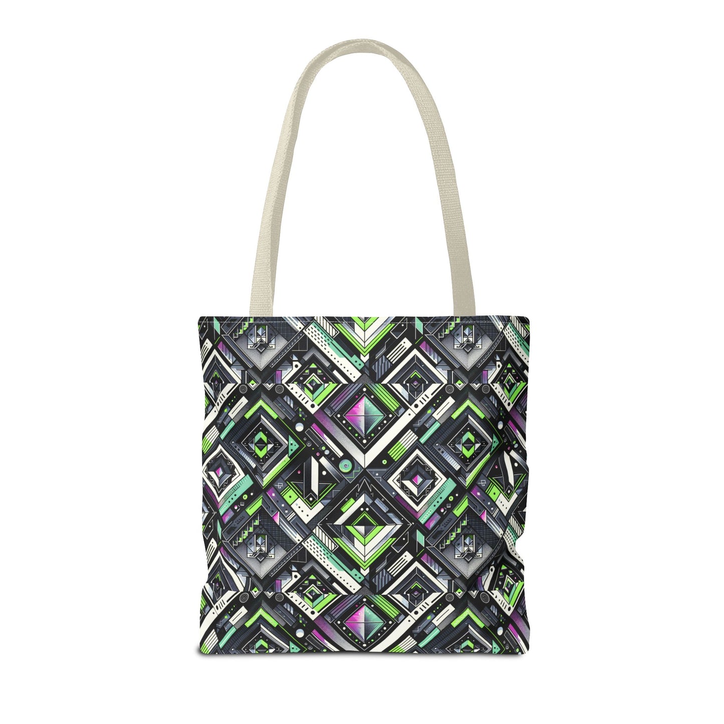Retro Futurism Graphics Tech-Forward Streetwear Tote Bag - 8404 Design-48