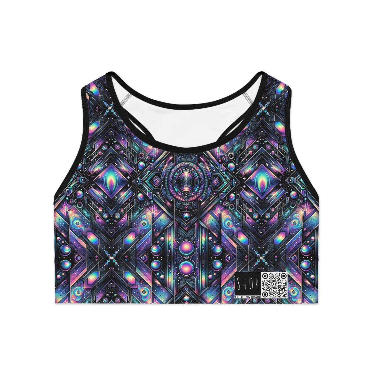 Galactic Hues Tech-Forward Cosmic Fusion Sports Bra - 8404 Design-58