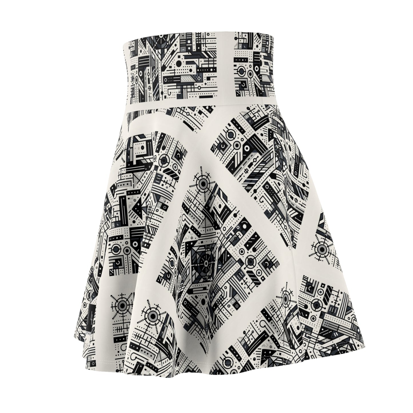 Digital Minimalism Minimalist Tech Women's Skater Skirt - 8404 Design-47