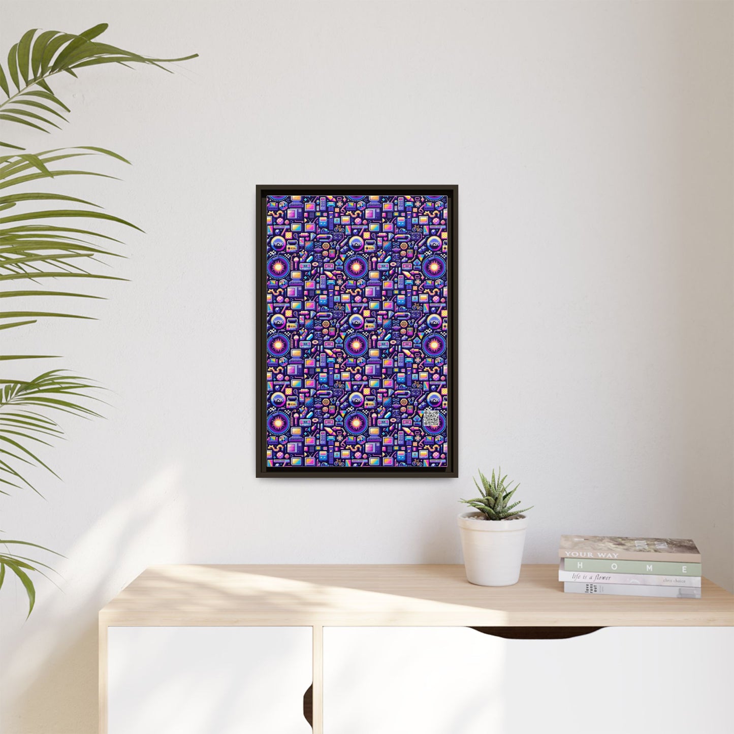 Digital Nostalgia Modern Retro Fusion Matte Canvas, Framed (multi-Color) - 8404 Design-64 B