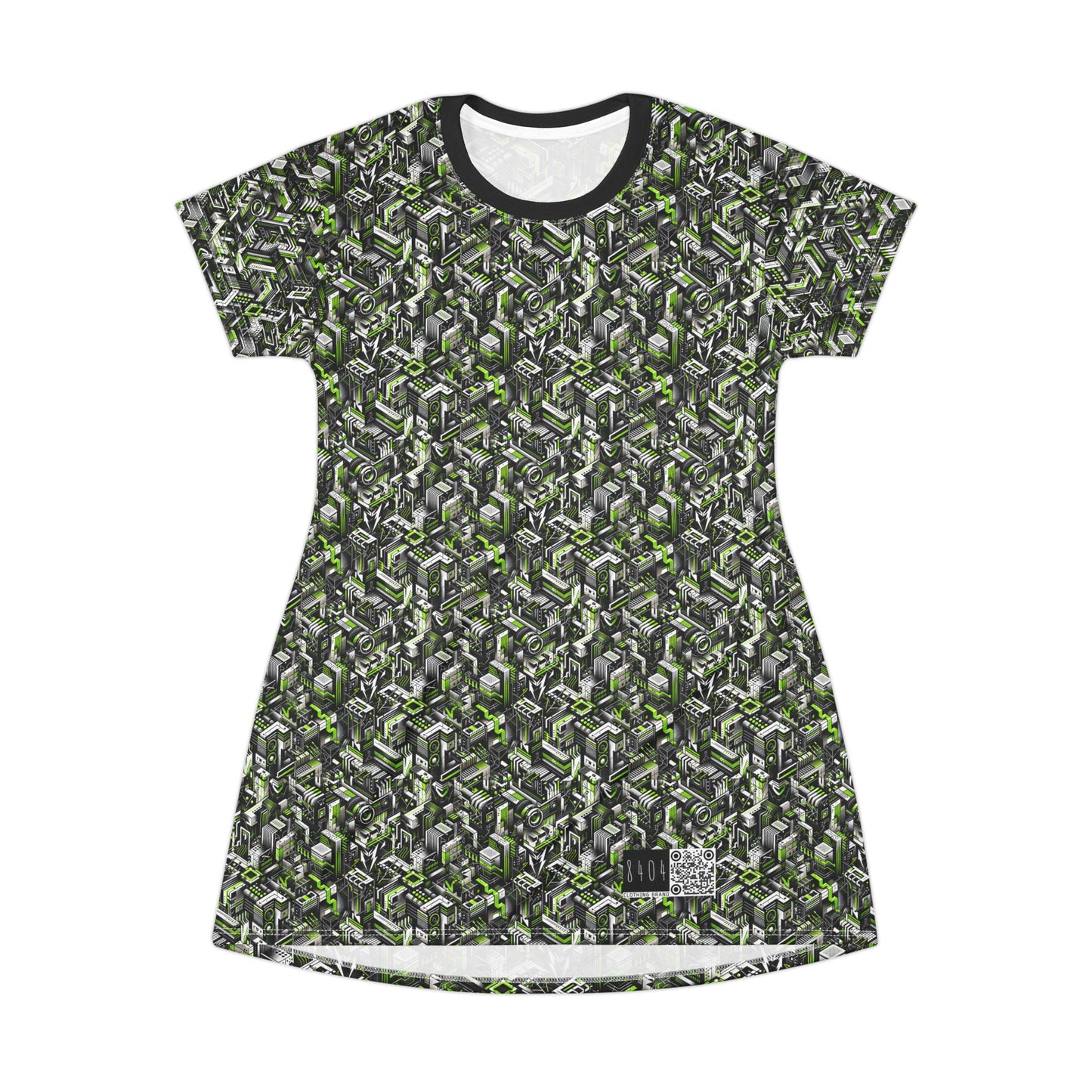 Graffiti Tech Fusion Bold Streetwear Fusion T-Shirt Dress - 8404 Design-53