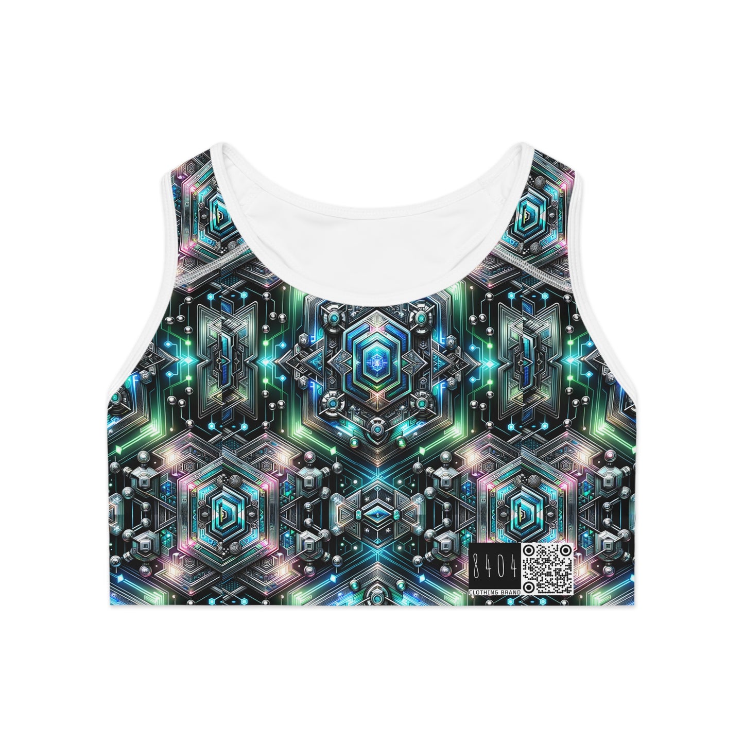 Tech-Infused Futurism Futuristic Tech Sports Bra - 8404 Design-63