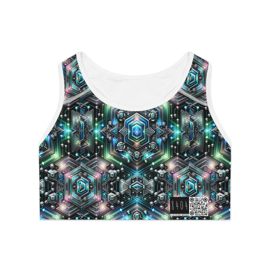 Tech-Infused Futurism Futuristic Tech Sports Bra - 8404 Design-63