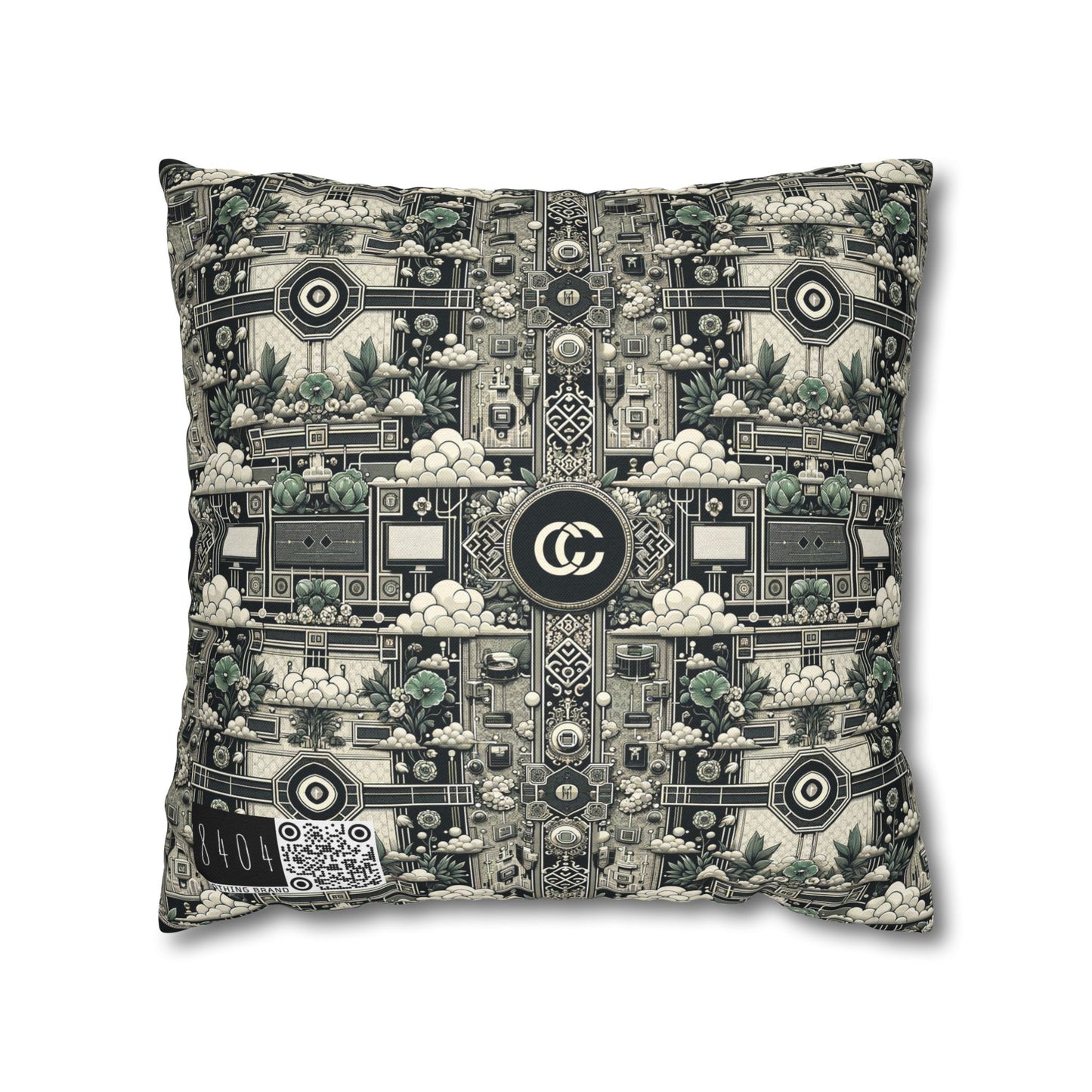Cyber Garden Party Tech Garden Extravaganza Spun Polyester Square Pillowcase - 8404 Design-54