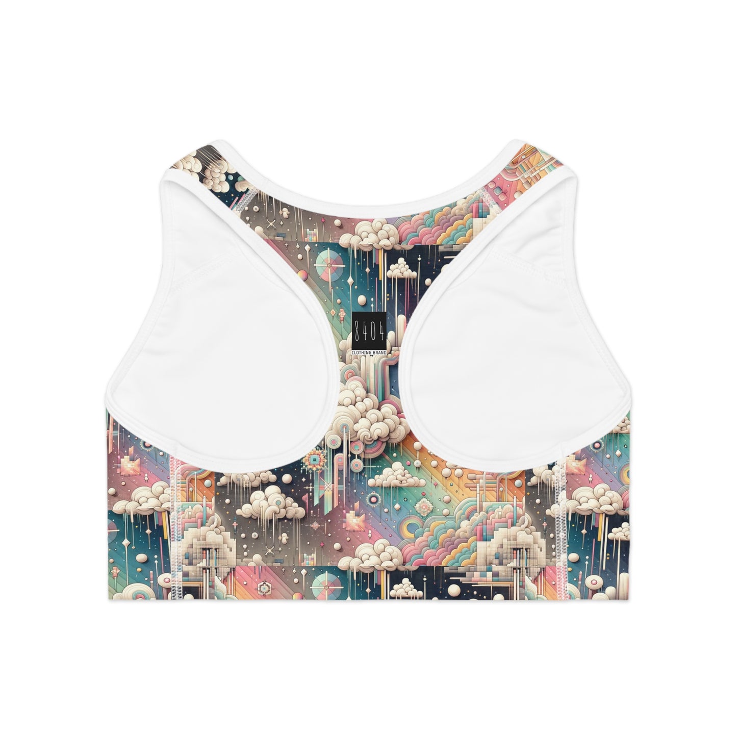 Digital Dreamland Whimsical and Nostalgic Streetwear With a Digital Twist Sports Bra - 8404 Design-52