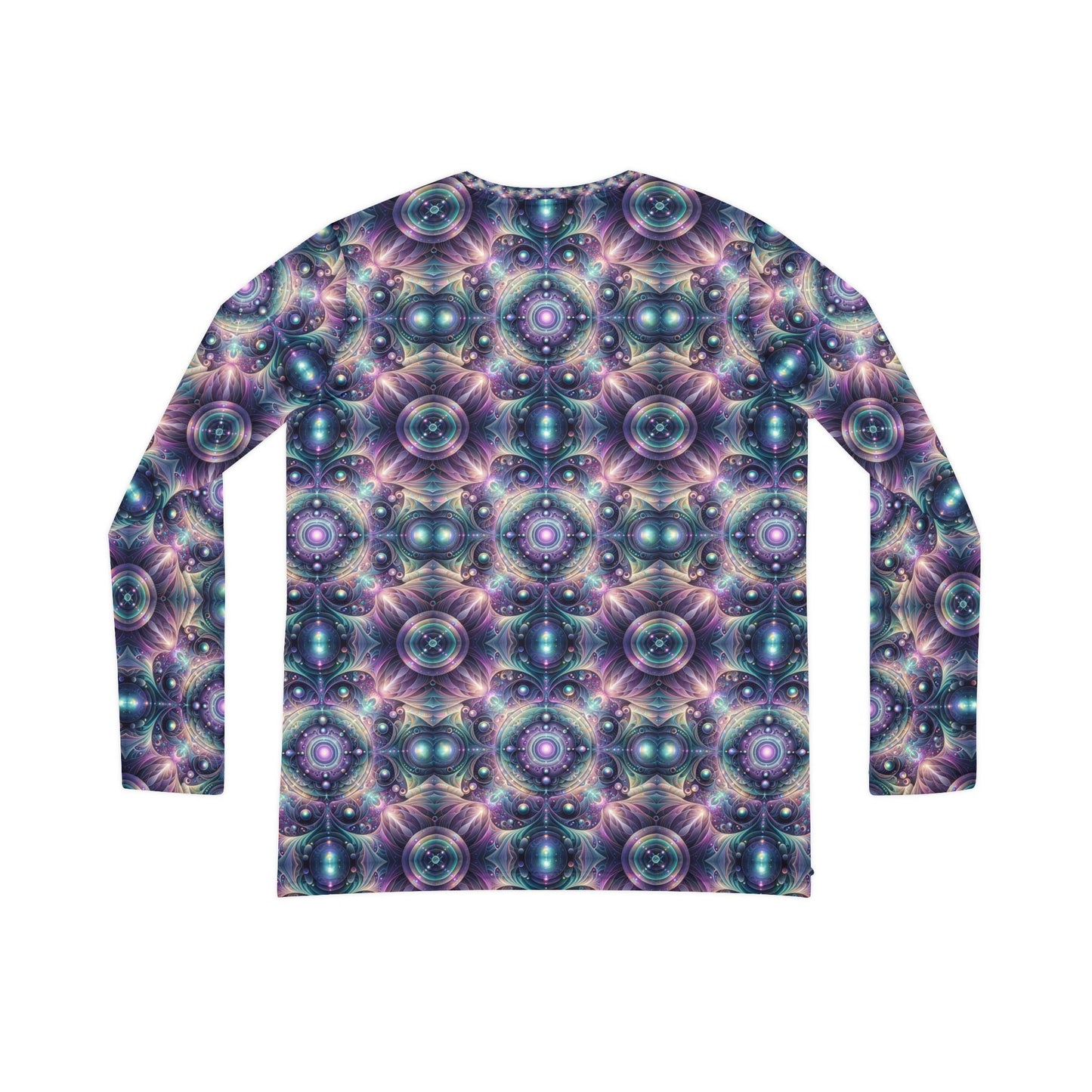 Iridescent Tech Fusion Tech-Forward Streetwear Women's Long Sleeve V-Neck Shirt - 8404 Design-61