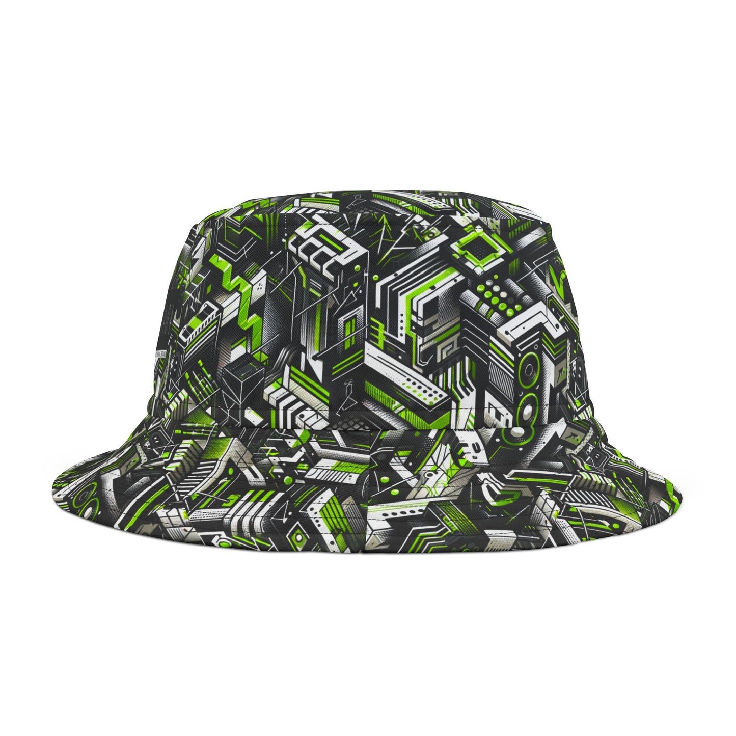 Graffiti Tech Fusion Bold Streetwear Fusion Bucket Hat - 8404 Design-53