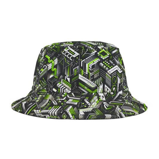 Graffiti Tech Fusion Bold Streetwear Fusion Bucket Hat - 8404 Design-53