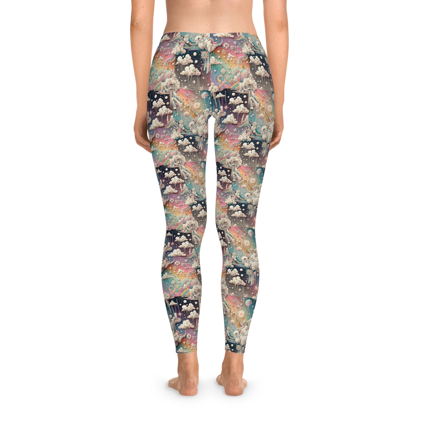 Digital Dreamland Whimsical and Nostalgic Streetwear With a Digital Twist Stretch Leggings - 8404 Design-52