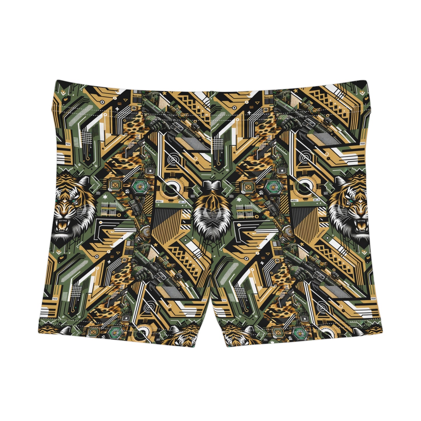 Neo-Camo Fusion Tech-Forward Streetwear Women's Shorts - 8404 Design-58