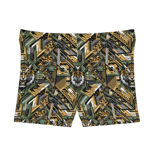 Neo-Camo Fusion Tech-Forward Streetwear Women's Shorts - 8404 Design-58