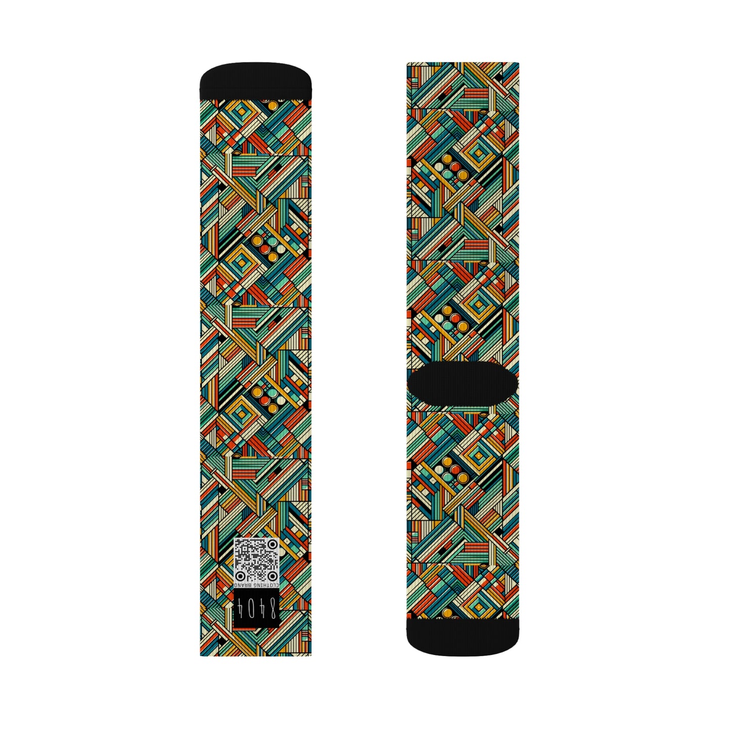Abstract Graphic Art Modern Artistic Expression Sublimation Socks - 8404 Design-67
