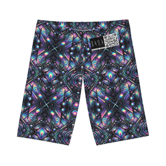Galactic Hues Tech-Forward Cosmic Fusion Women's Bike Shorts - 8404 Design-58