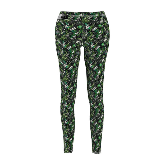 Tech Camo Fusion Tech-Forward Streetwear With a Futuristic Edge Women's Cut & Sew Casual Leggings - 8404 Design-58