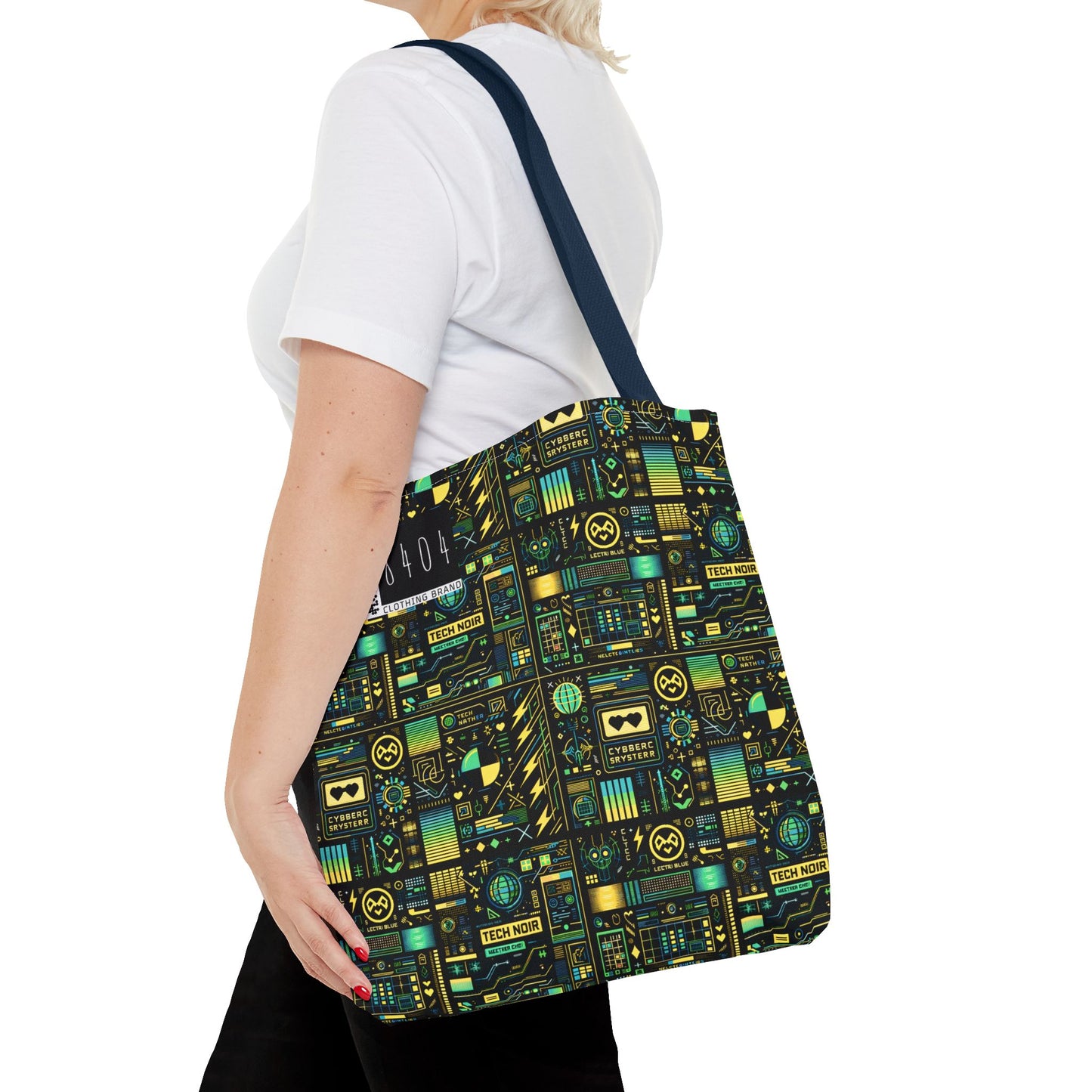 Digital Dystopia Tech Noir Tote Bag - 8404 Design-57