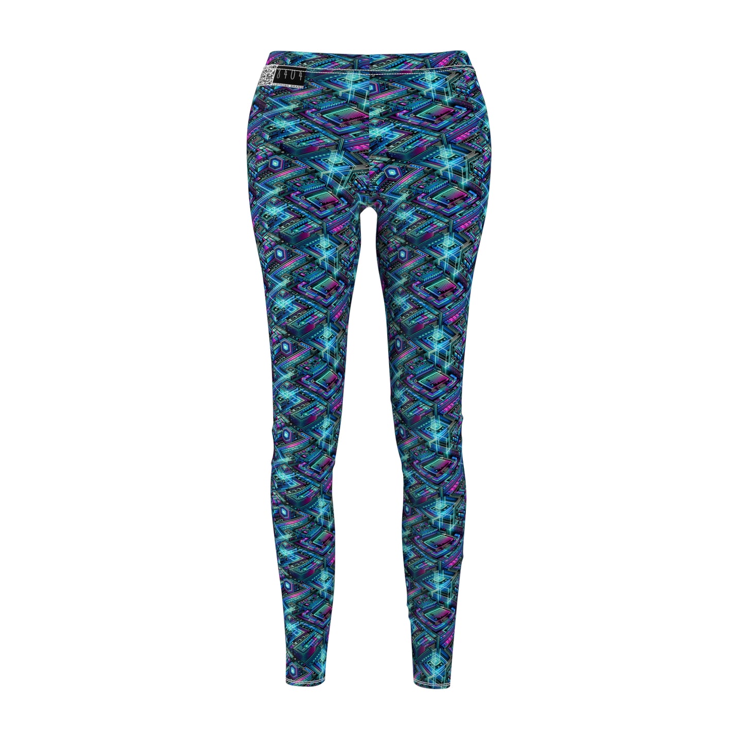 Digital Dreamland Futuristic Tech Aesthetic Women's Cut & Sew Casual Leggings - 8404 Design-42