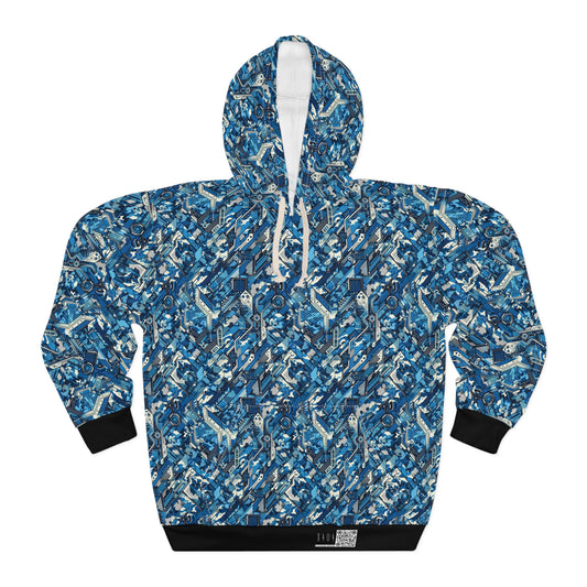 Tech Urban Camo Tech-Forward Streetwear With a Futuristic Military Edge Pullover Hoodie - 8404 Design-39