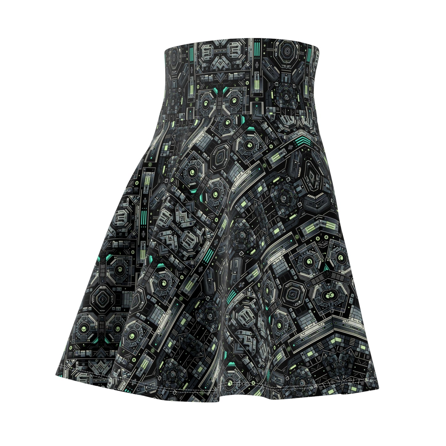 Tech Noir Tech-Forward Minimalism Women's Skater Skirt - 8404 Design-52