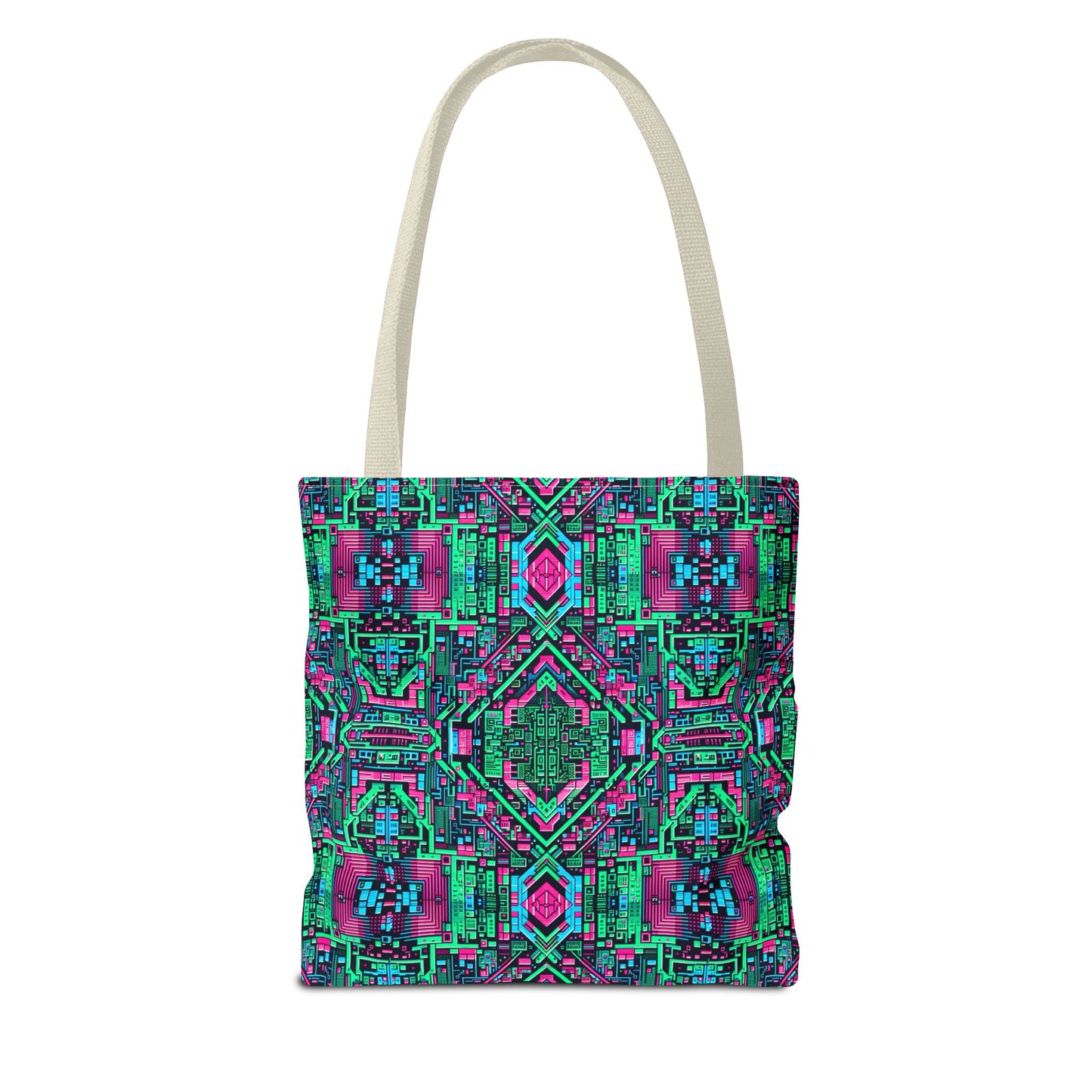 Digital Glitch Vibes Tech-Inspired Streetwear Tote Bag - 8404 Design-71